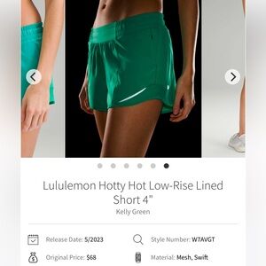 Lululemon 🍋 low rise hotty hots lined*